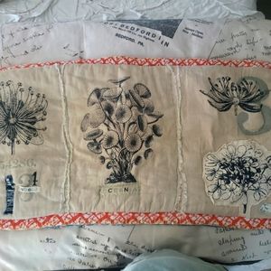 {Anthropologie} Floral Sketch Pillow Cover